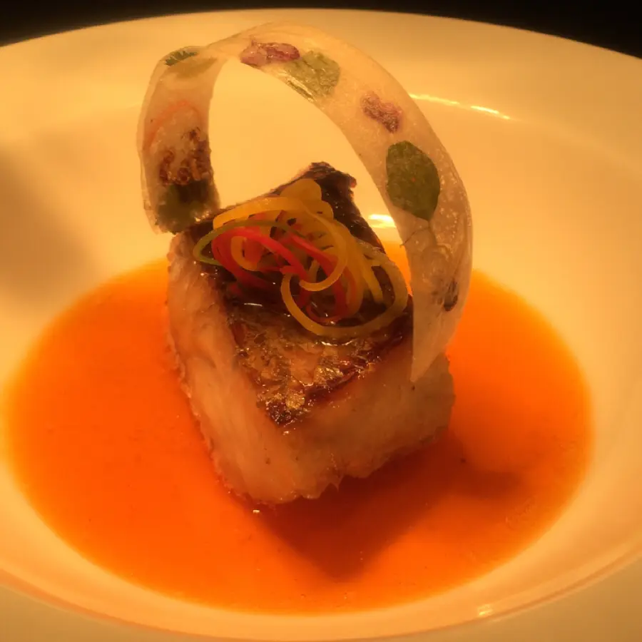 creation thumb for Double cooking style of seabass in saffron chilli lime sauce with viola Bracelet