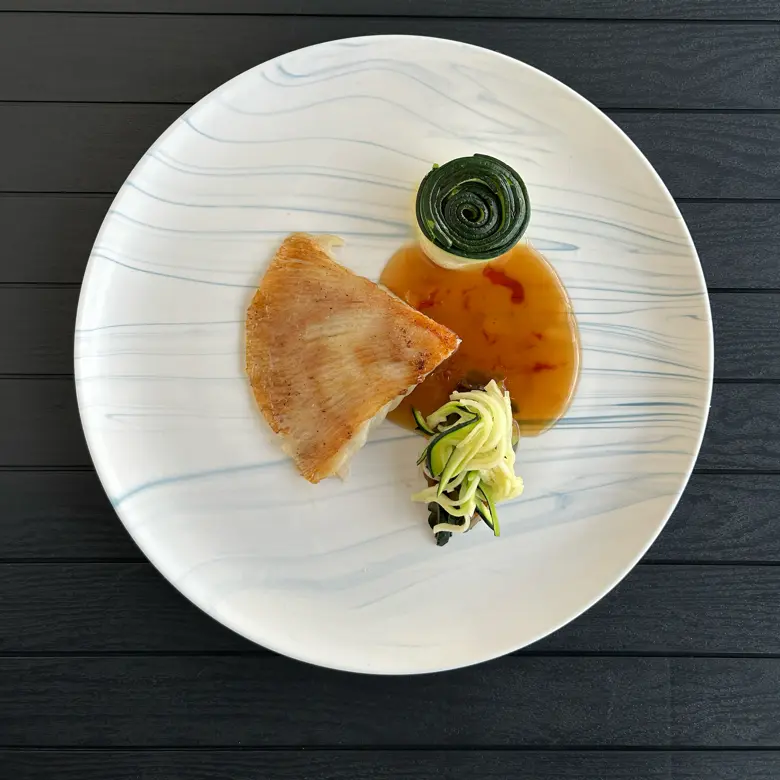 creation thumb for Skate wings, zucchini roll, zucchini condiment