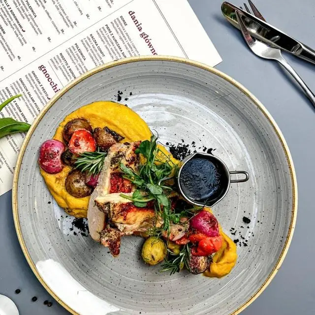 creation thumb for Chicken Suprême with Corn Puree, Lemon Demi-Glace Sauce and