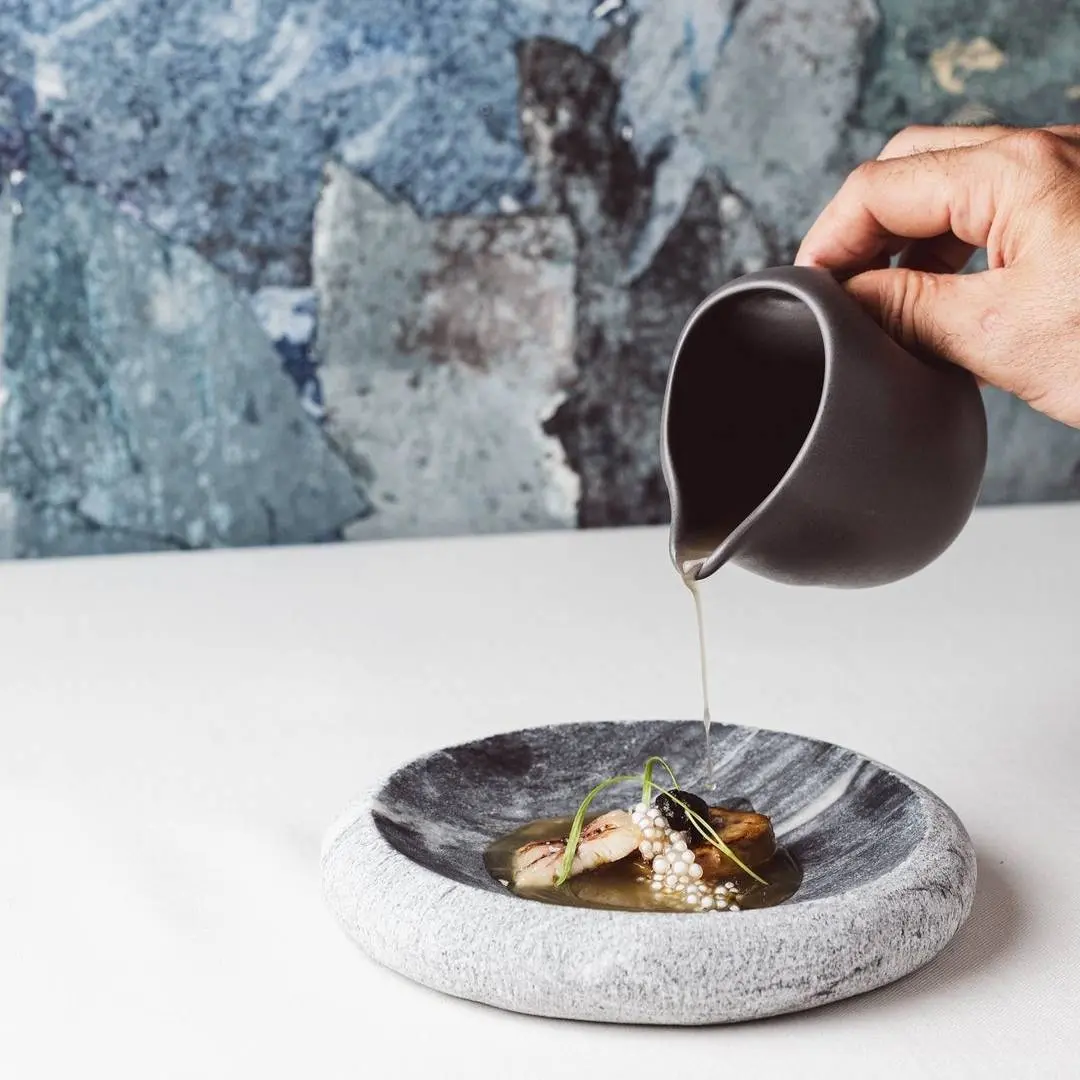creation thumb for Foie Gras Grigliato, Anguilla Stagionata con Consommé di Ceci