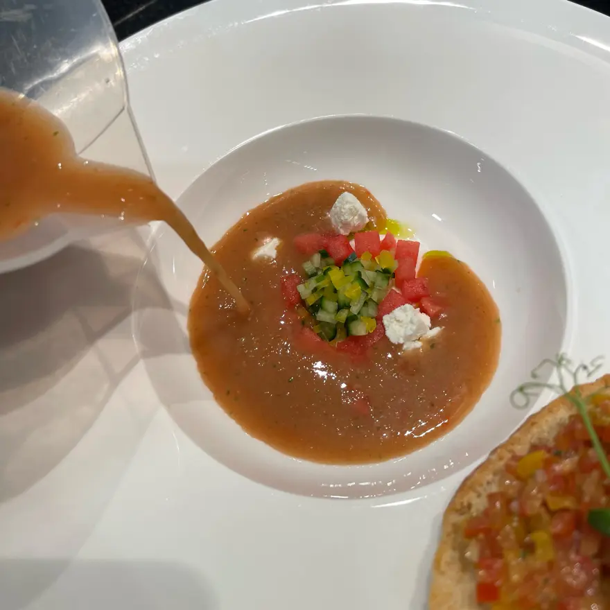 creation thumb for Classic Tomato Gazpacho with Watermelon–Cucumber Brunoise, G