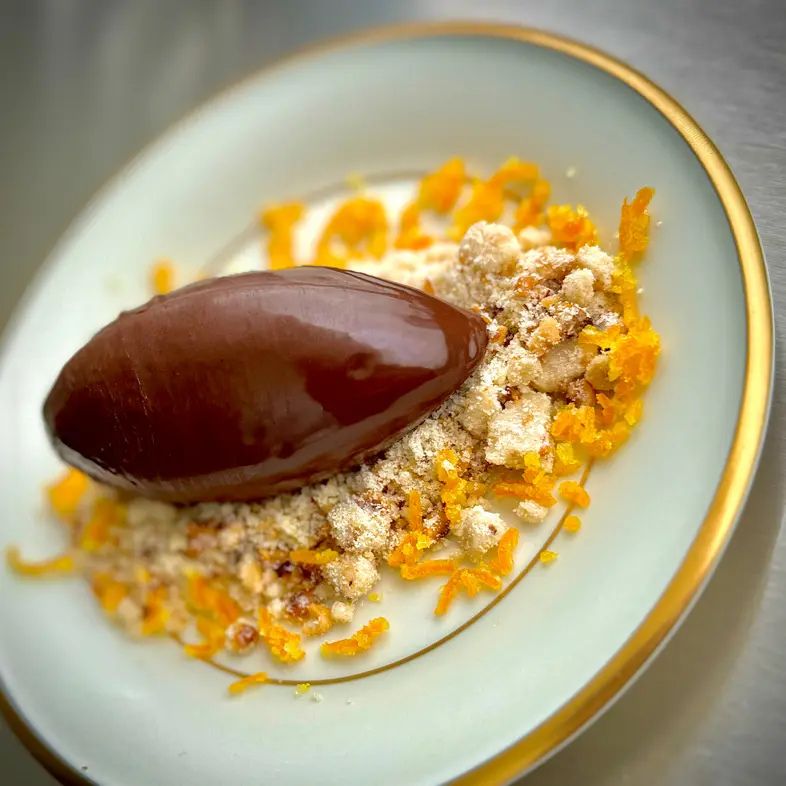 creation thumb for Dark Chocolate Cream with Orange Saffron Gel