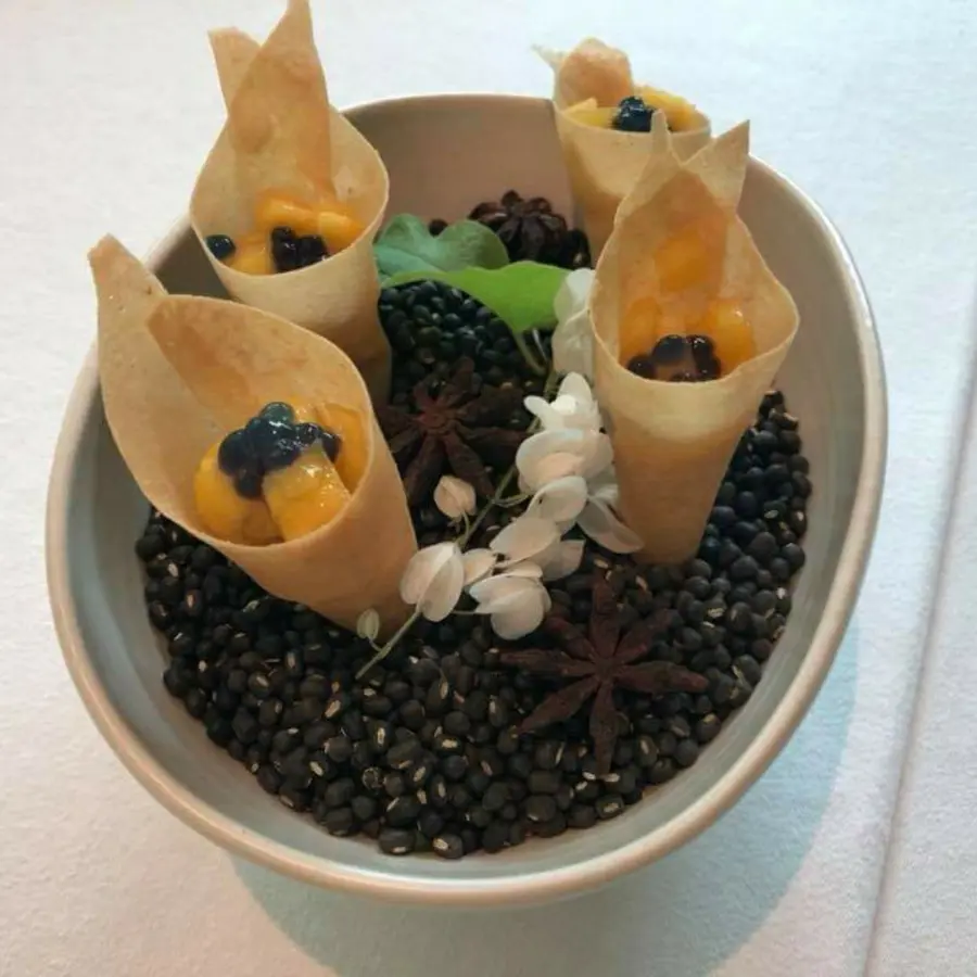 creation thumb for Monsoon blas a mouth watering appetiser mango and blue berry cone