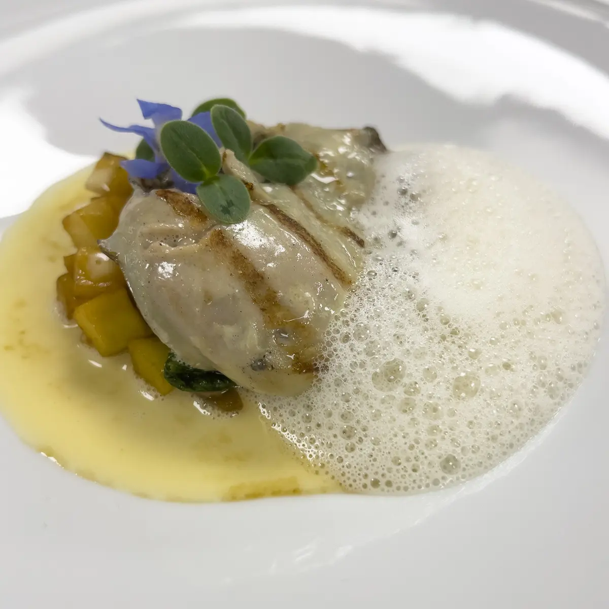 creation thumb for Tamaris Oyster, Kohlrabi, Spinach Shoots & Iodized Emulsion