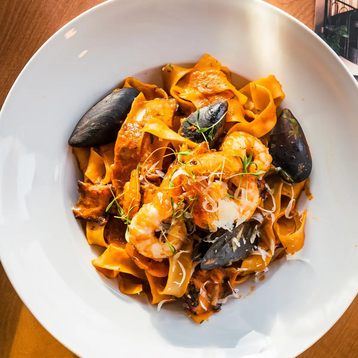 creation thumb for PASTA PAPARDELLA WITH SEAFOOD