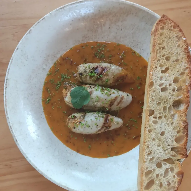 creation thumb for Stuffed calamari in parihuela reduction