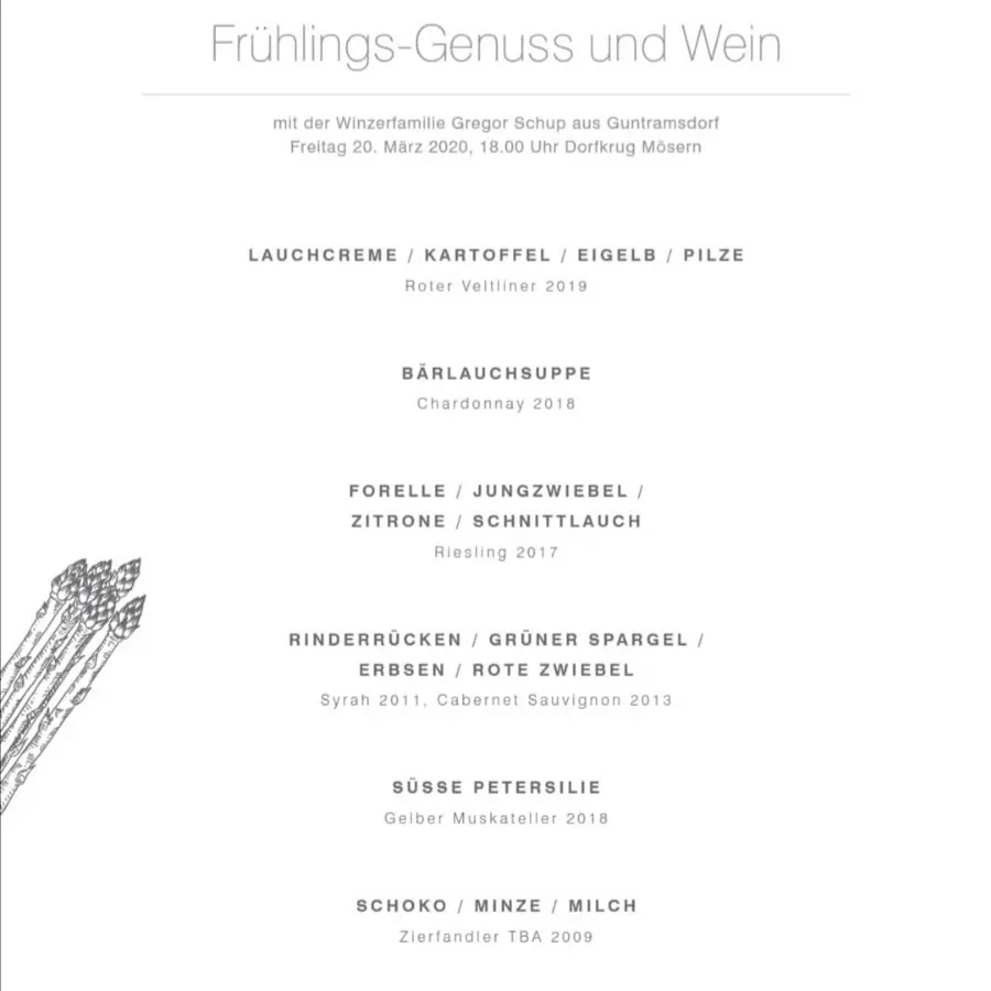 creation thumb for Weinmenü im Dorfkrug in Mösern