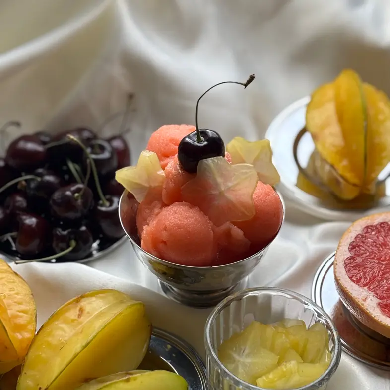 creation thumb for Starfruit and Pinkgrapefruit Sorbet