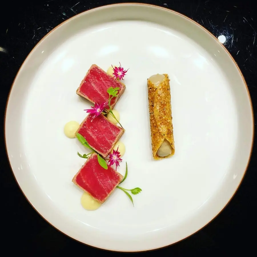 creation thumb for Tuna tataki and unagi mousseline