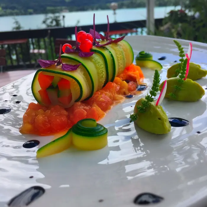 creation thumb for Zuccini • bell pepper - mango chutney • carrot (Vegan)