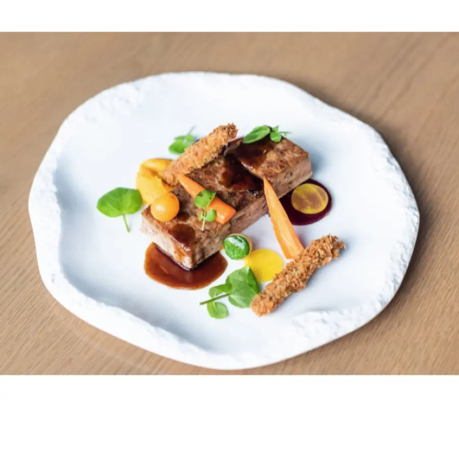 creation thumb for Lamb shoulder terrine - beetroot - lamb croquette - demi glace