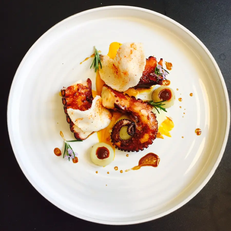 creation thumb for Octopus - pumpkin - potato - kimchi - prawn cracker
