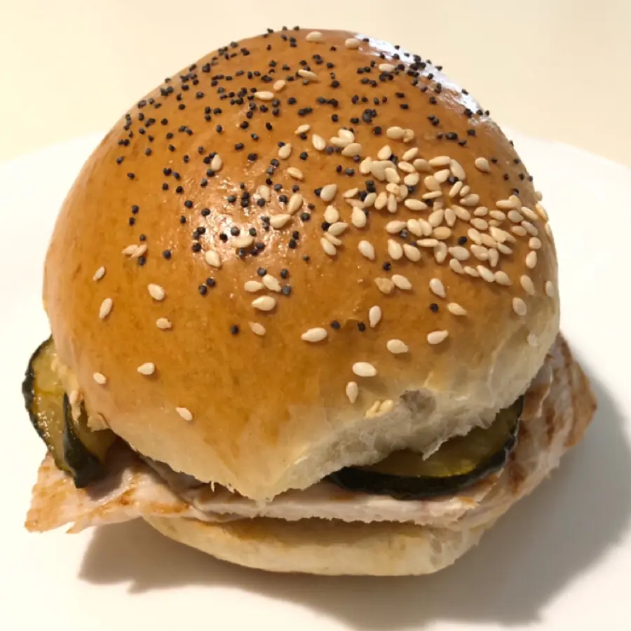 creation thumb for Hamburger bread with scapece zucchini and chiken