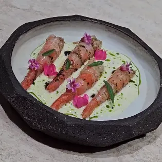 creation thumb for Amaebi with Smoked Cream Sauce