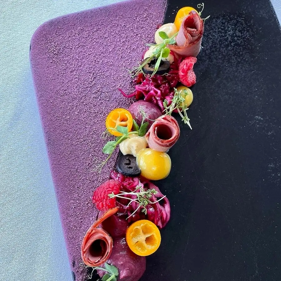 creation thumb for Smoked duck breast/red cabbage/orange