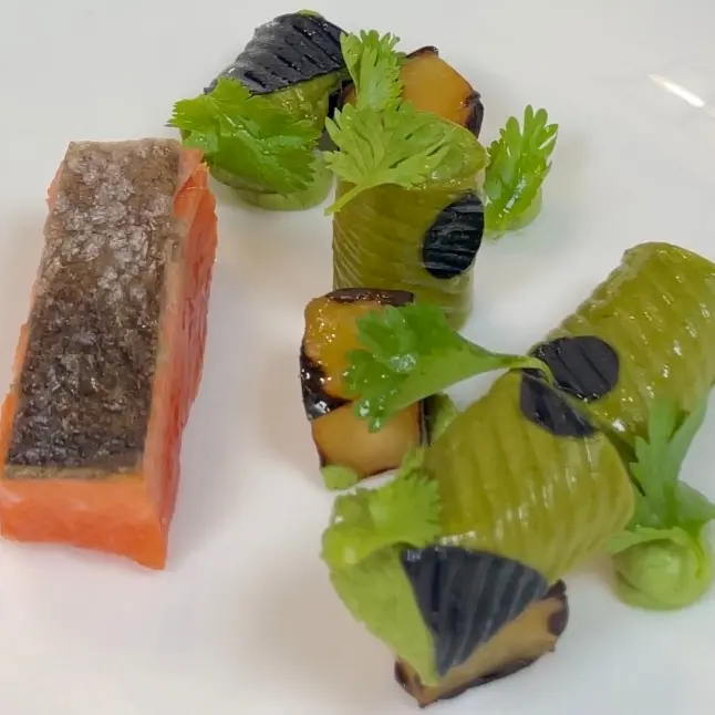 creation thumb for King Salmon, Rigatoni, Broccoli, Pho Broth