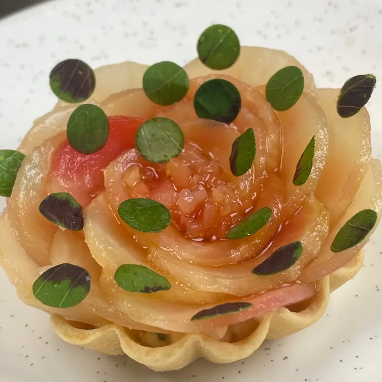 creation thumb for Beet Tart • Goat Cheese • Sorrel