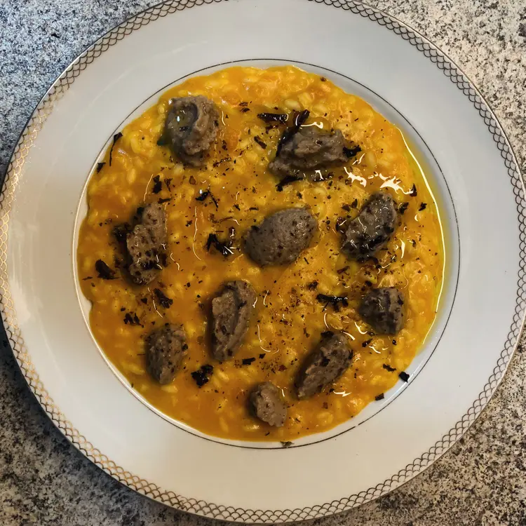 creation thumb for Risotto with aubergine cream and nori seaweed