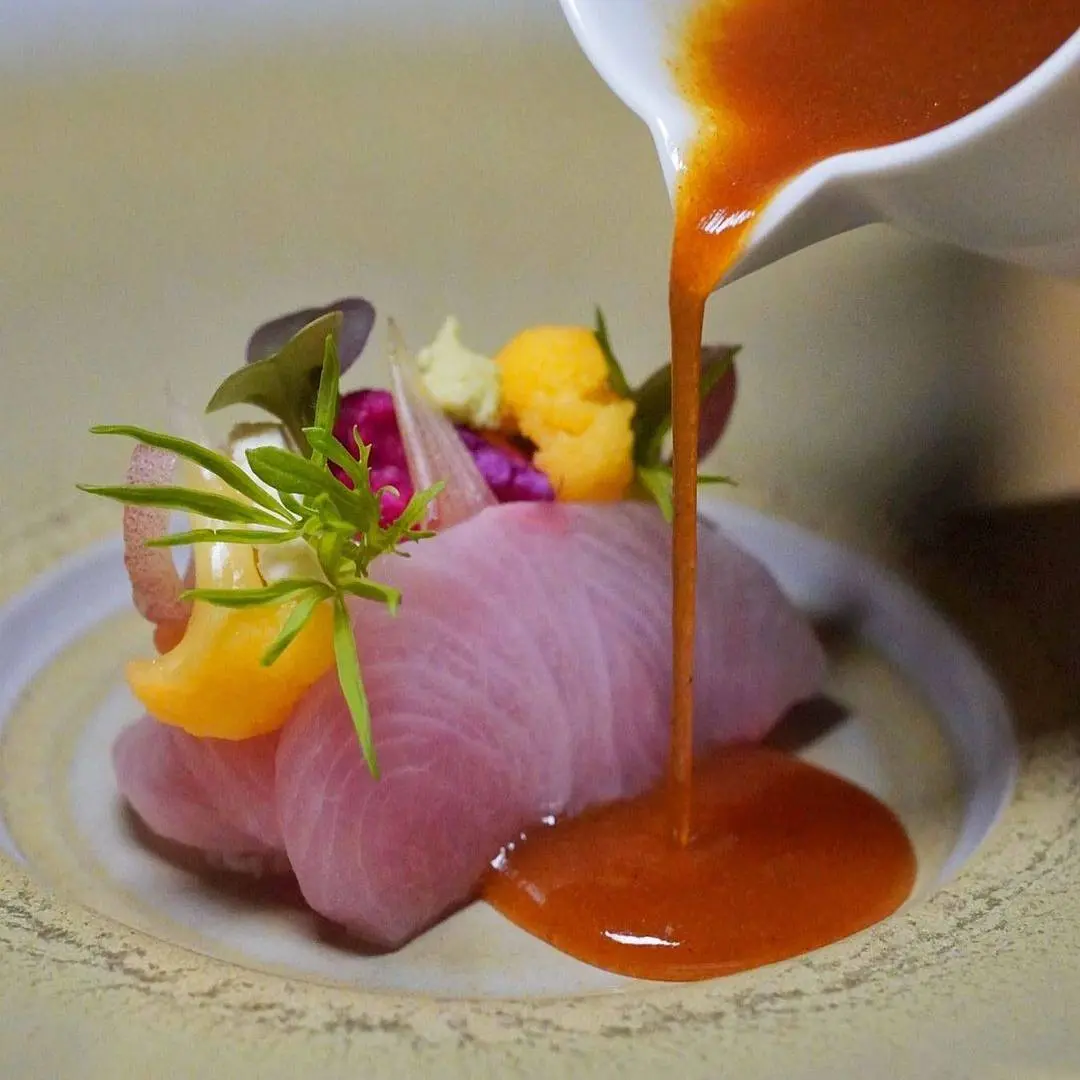 creation thumb for Hamachu | Cauliflower, Myoga, Quinoa & Poudre d'or
