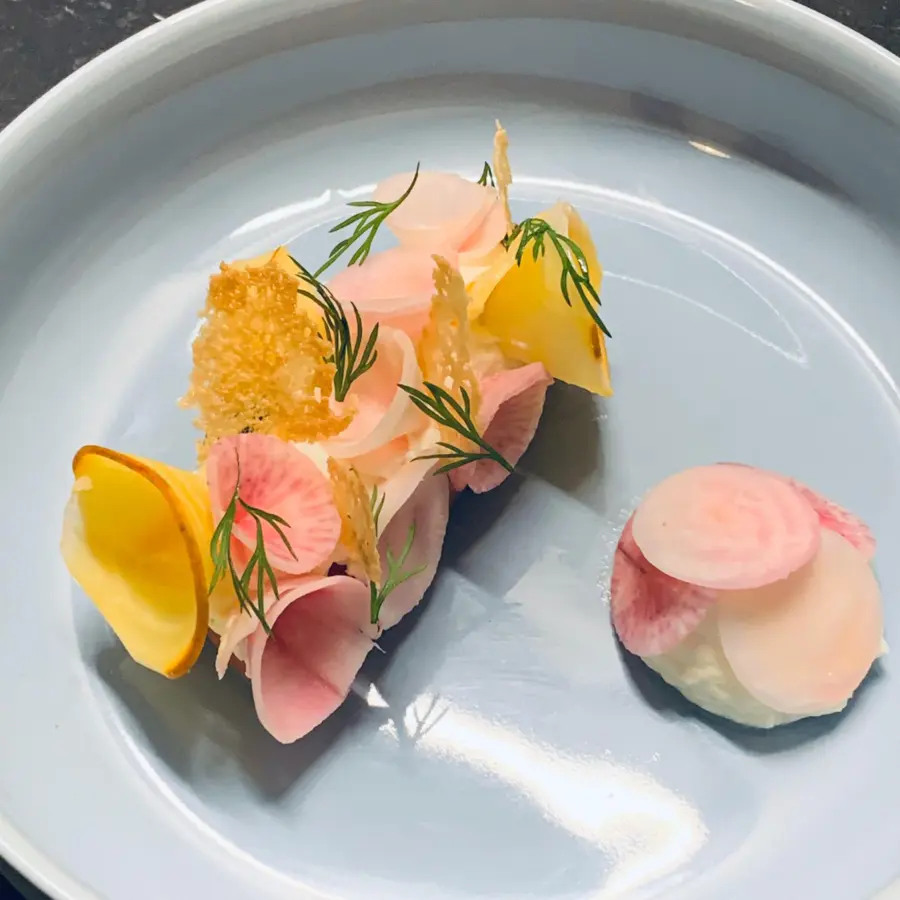 creation thumb for Beet cured salmon, beet pickles
