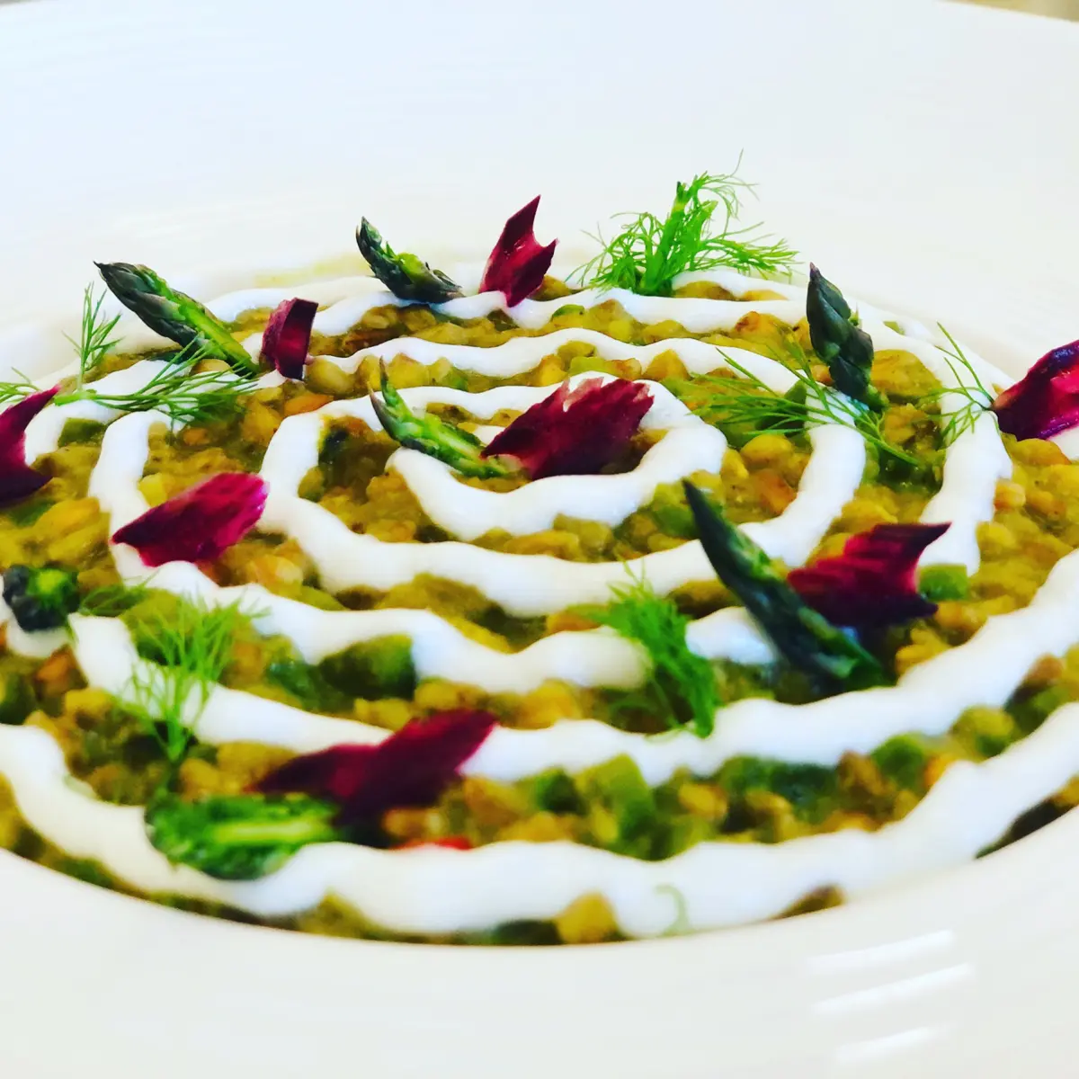creation thumb for Farro asparagus and kefir