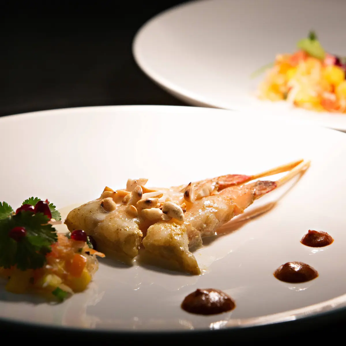 creation thumb for Thai Shrimps with Green Papaya Salad, Tom Yum Sauce