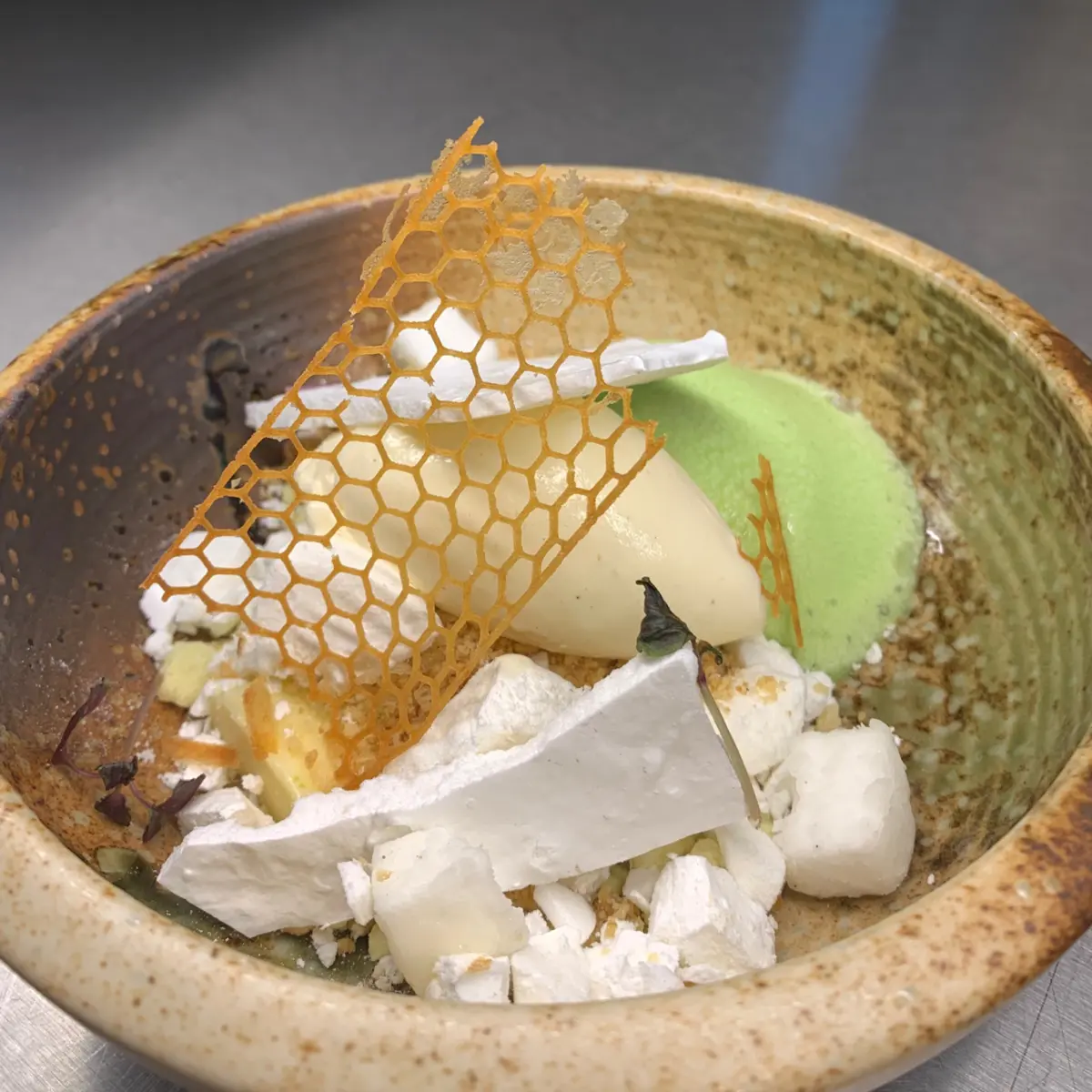 creation thumb for Lime with coconut ice cream and wasabi foam