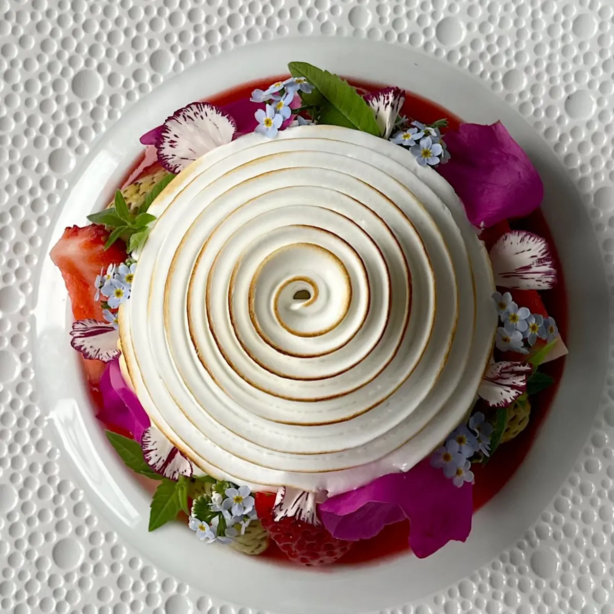 creation thumb for Strawberry Baked Alaska with Strawberry couli and Frangipane