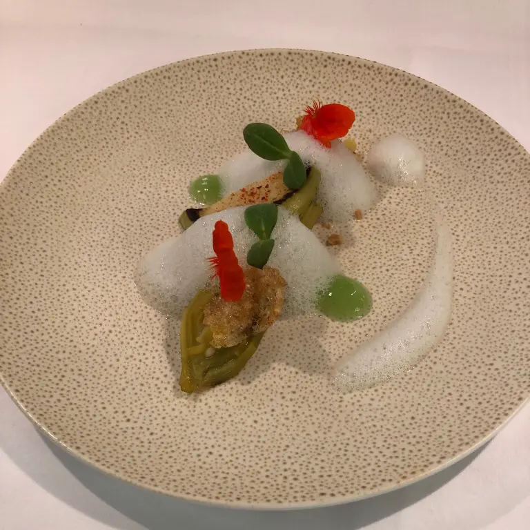 creation thumb for Roasted leeks stuffed with Gillardeau oysters, ganny apples