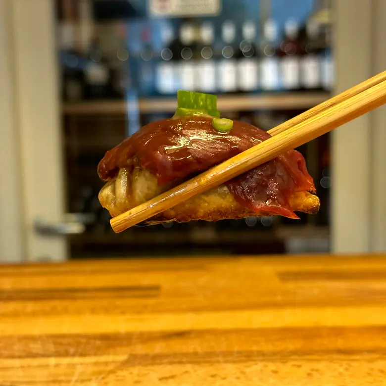 creation thumb for Tuna Gyoza with Venison Sashimi