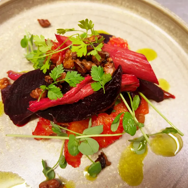 creation thumb for Beetroot Rhubarb salad