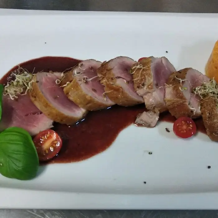 creation thumb for Pork medallions on plum and red wine sauce