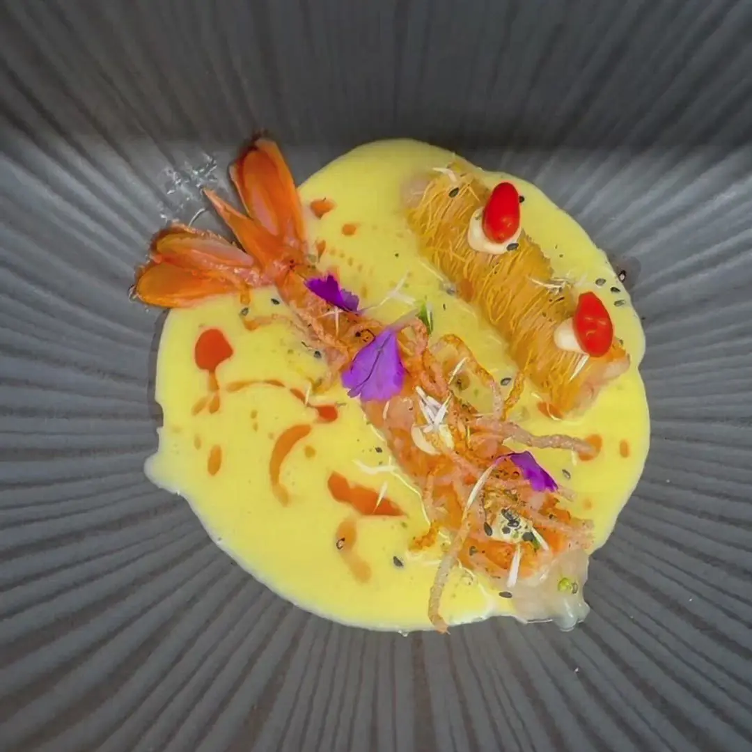 creation thumb for Gambero Rosso | Kataifi | Glass Noodle | Kosho Beurre Blanc