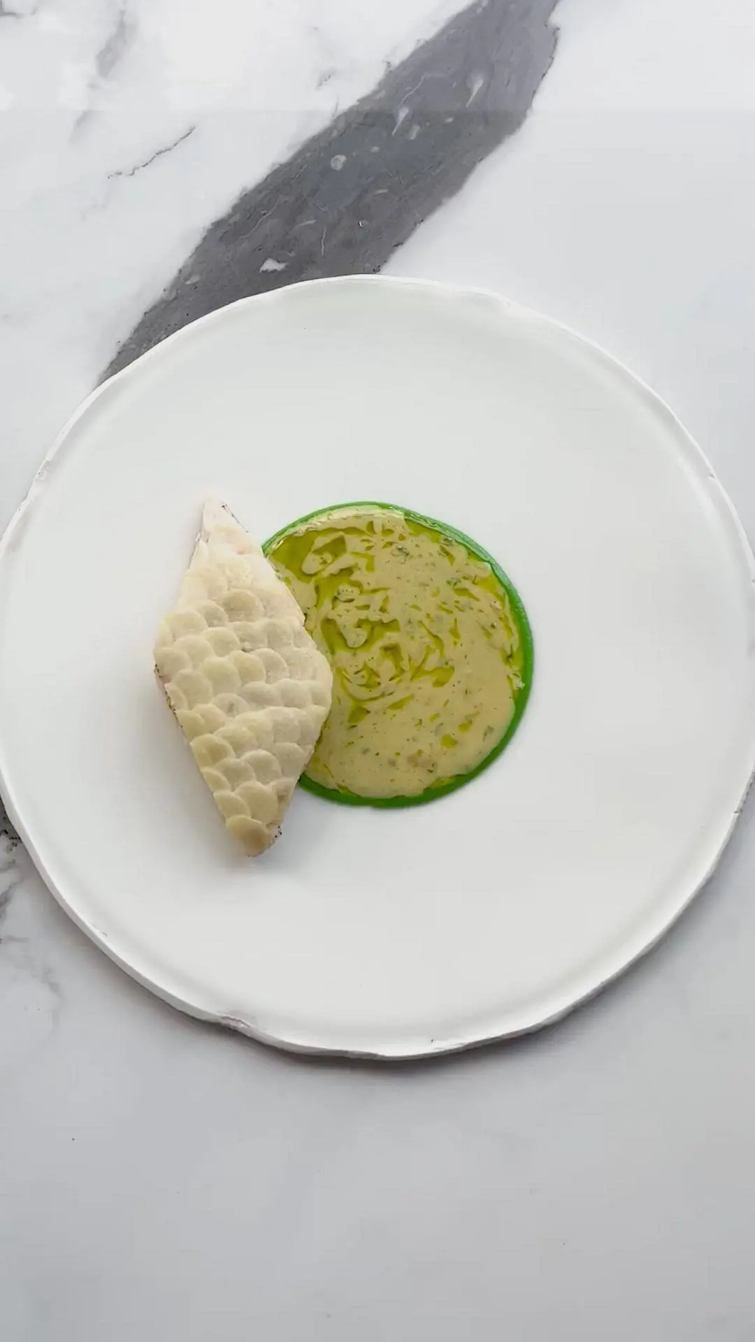 creation thumb for Smoked Yam Scales Sea bass with Fennel Beurre Blanc
