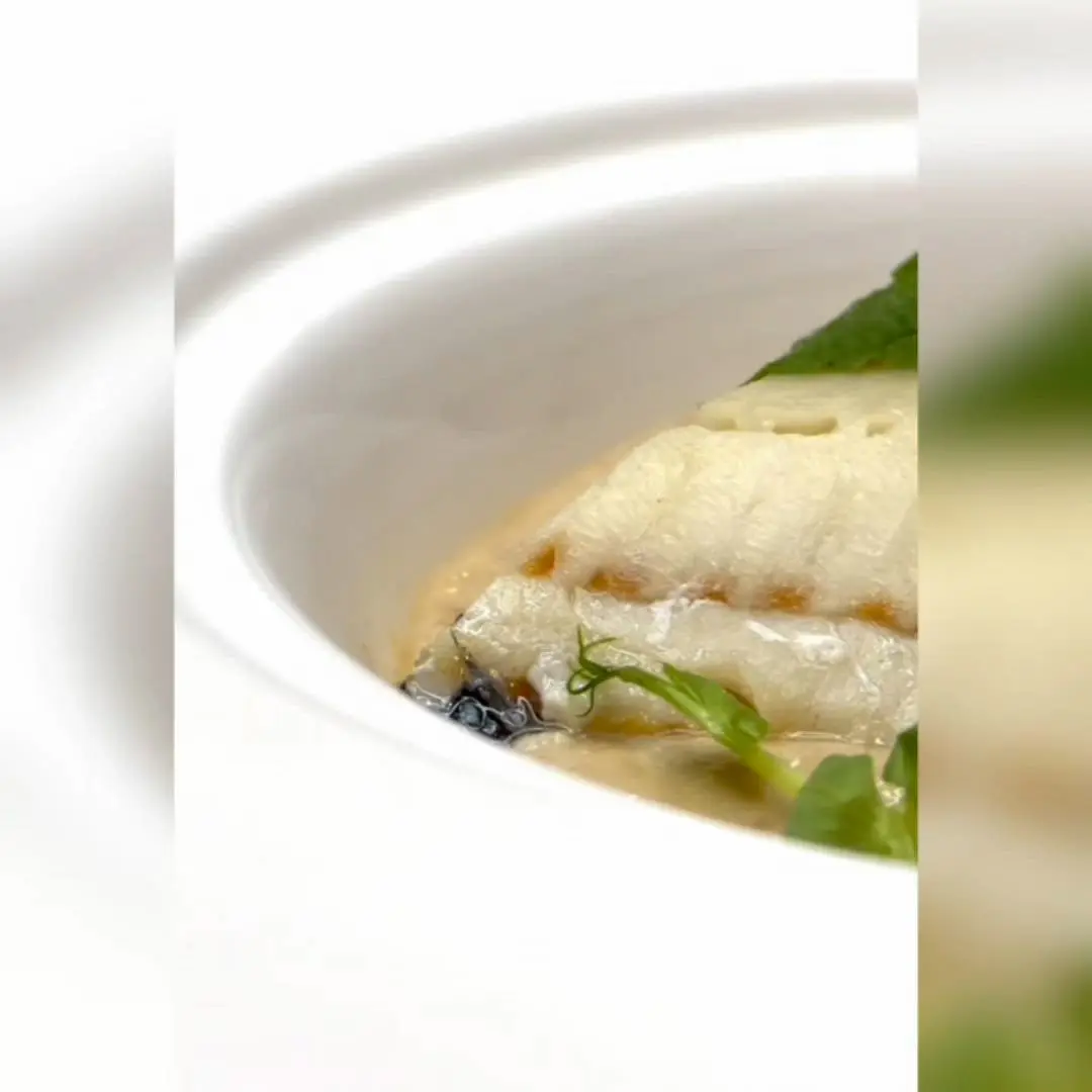 creation thumb for Hoki fish with beurre blanc sauce and stuffed morels