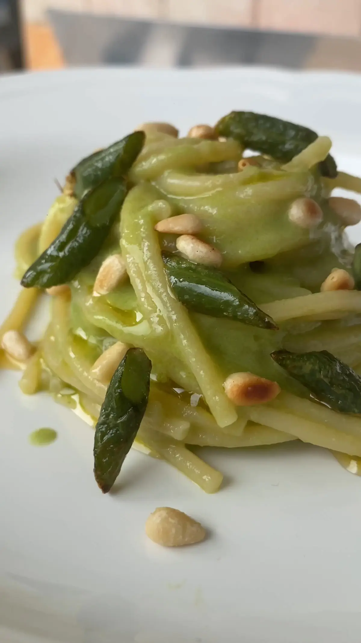 creation thumb for Pasta with garlic and oil sauté & green beans cream
