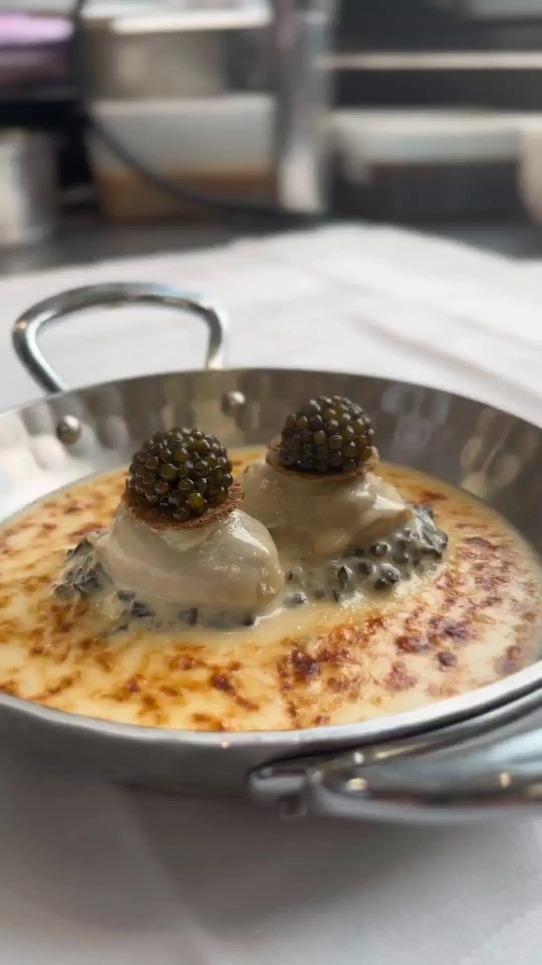creation thumb for Hot Gilardeau Oysters, Gratinéed with Champagne and Caviar