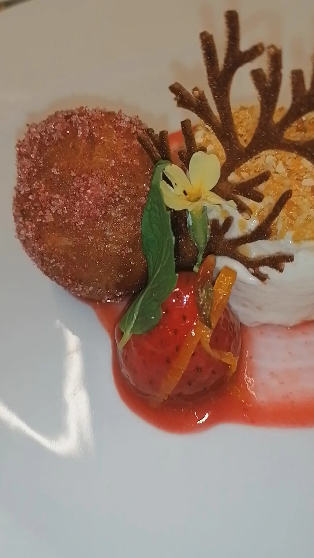 creation thumb for Brittle Ice Cream Parfat | Rhubarb Donuts | strawberries