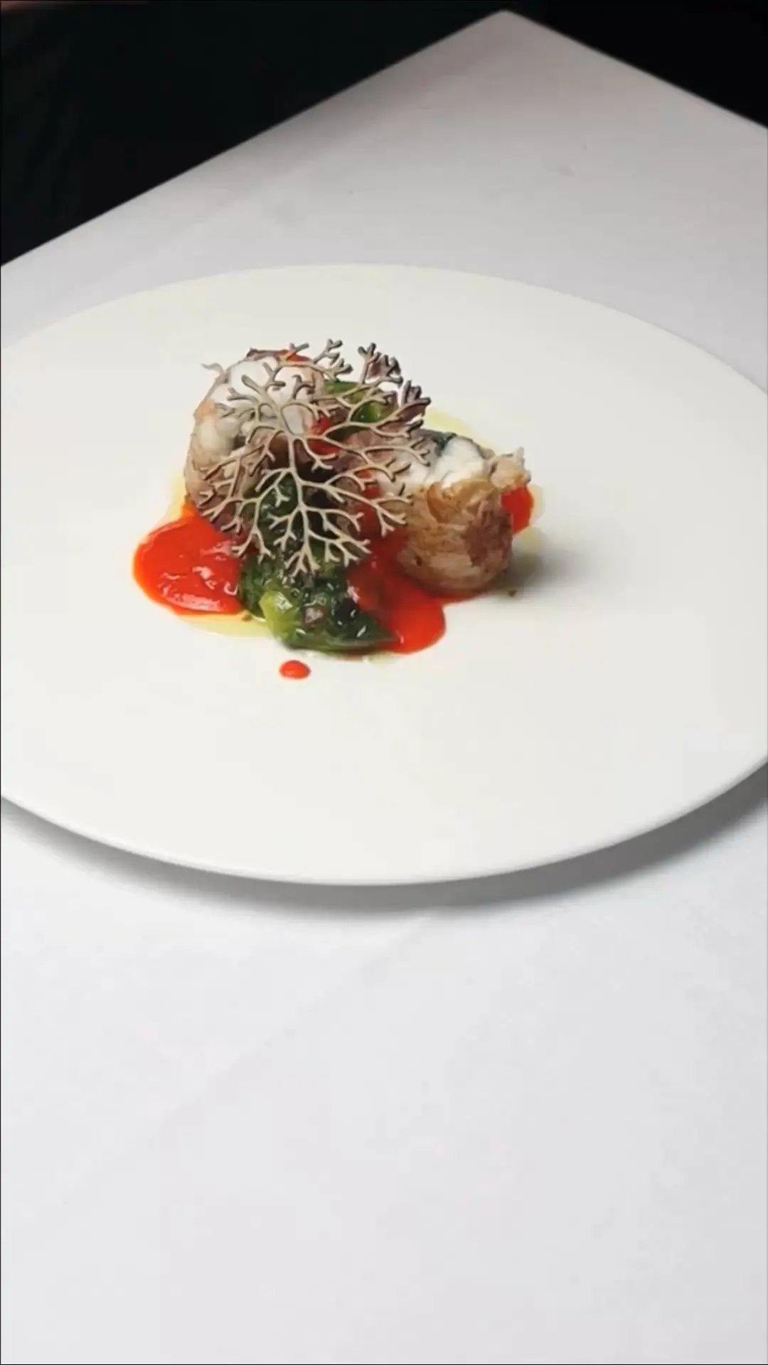 creation thumb for Crispy Monkfish with Leek and Sweet Peppers