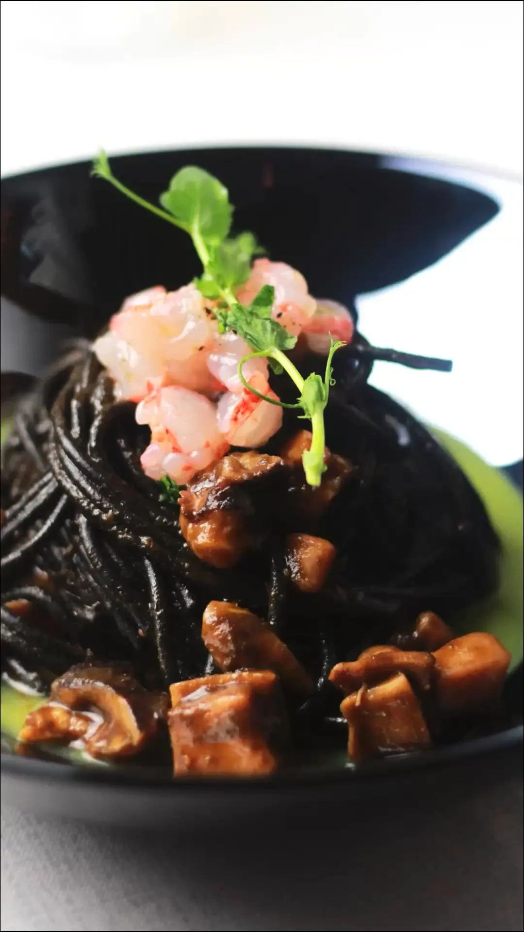 creation thumb for Black Spaghetti with Braised Cuttlefish, Saffron Potato Crea