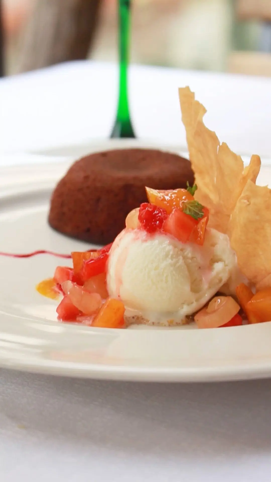 creation thumb for Chocolate Lava Cake with Ice Cream and Berries