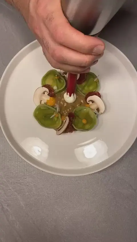 creation thumb for Pumpkin Tortellini With goat cheese and mushrooms
