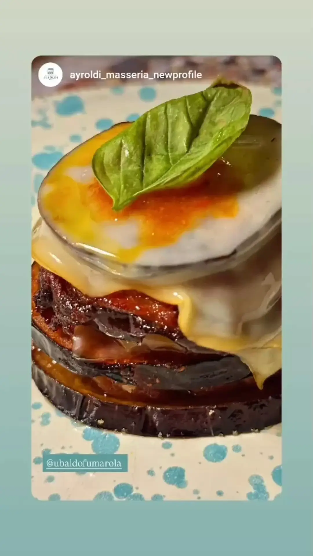 creation thumb for Torretta di melanzane con drip di scamorza affumicata