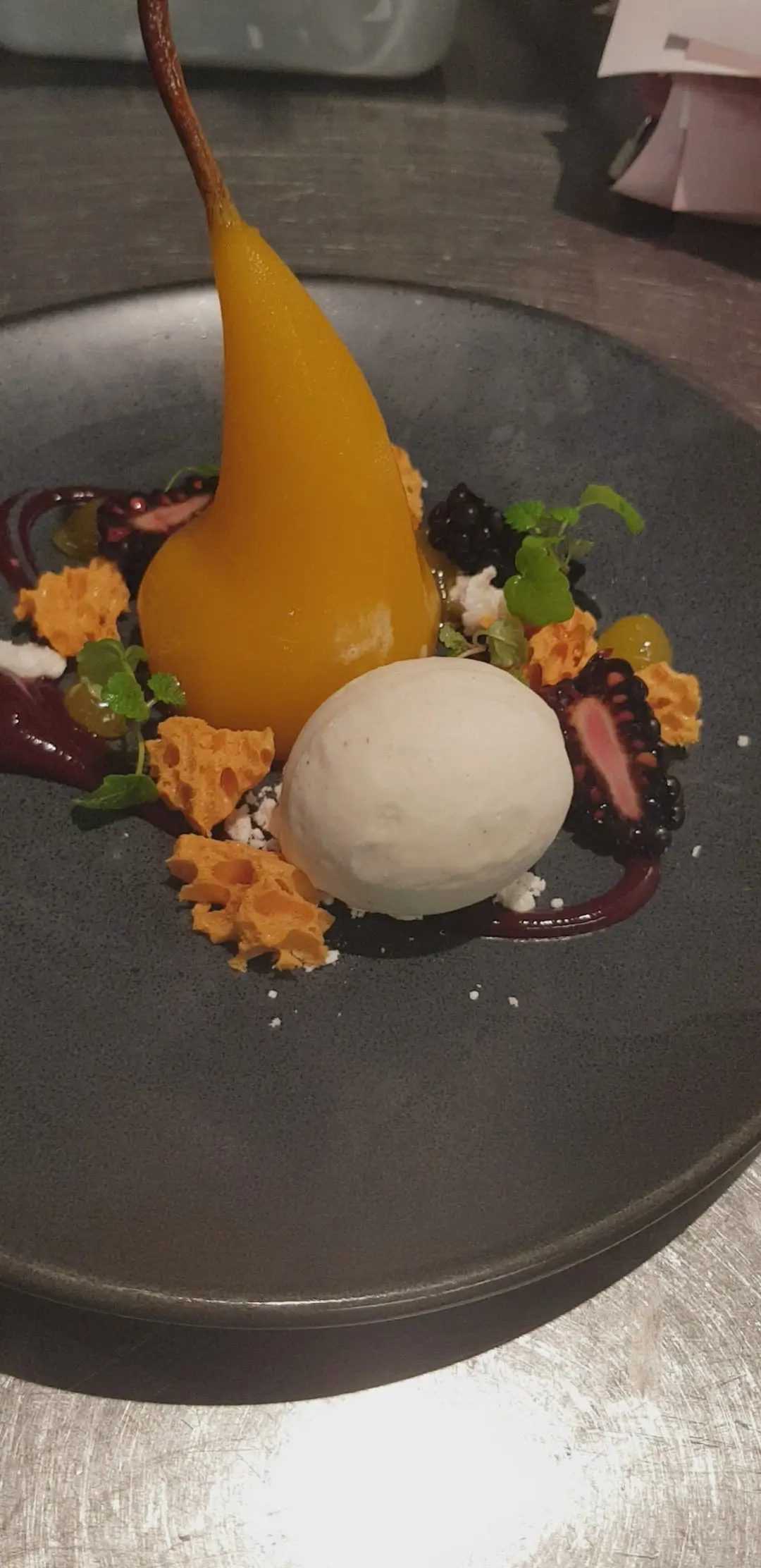 creation thumb for White wine saffron poached pear