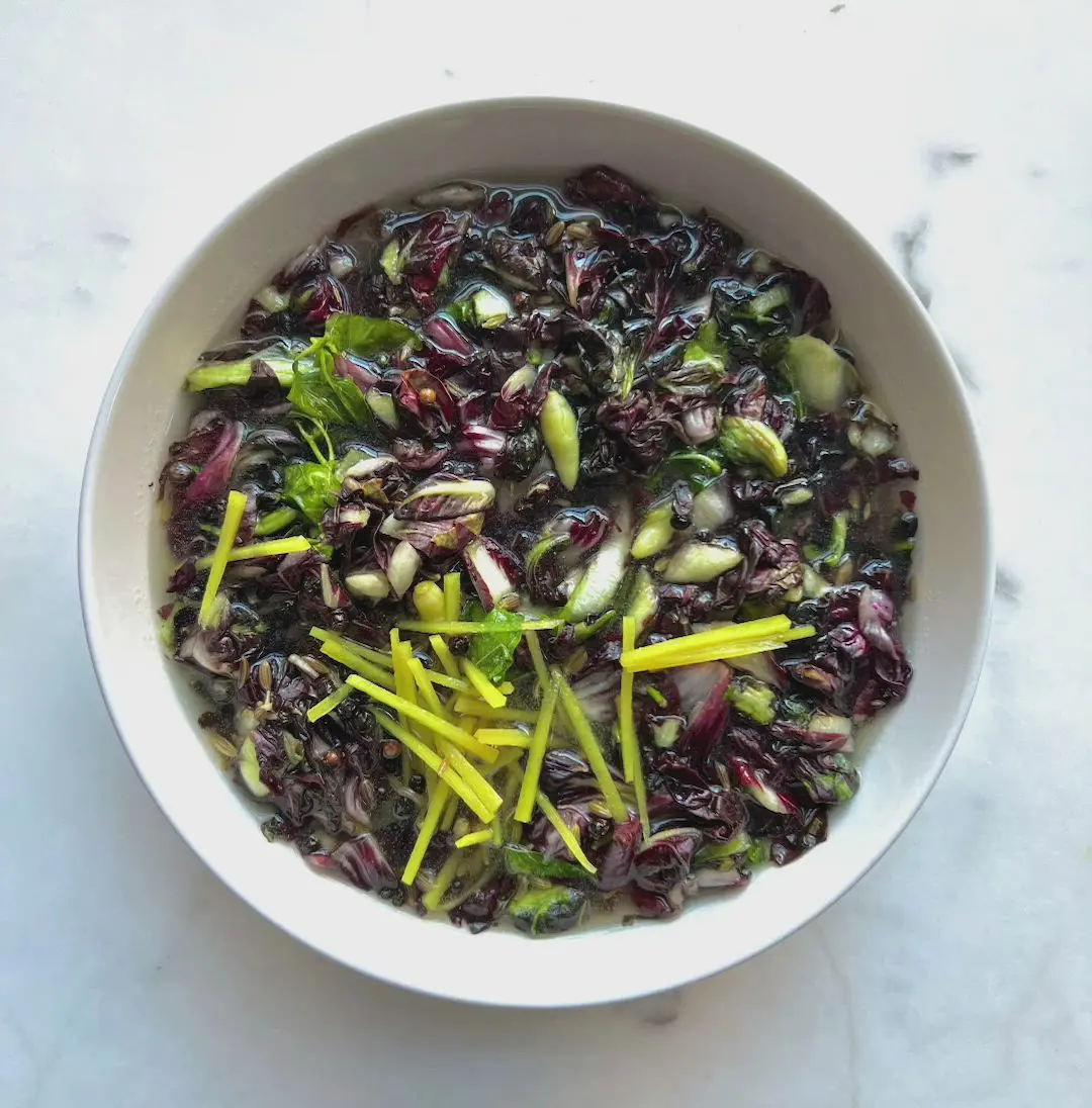 creation thumb for Pickled radicchio, anise, chilli & ginger