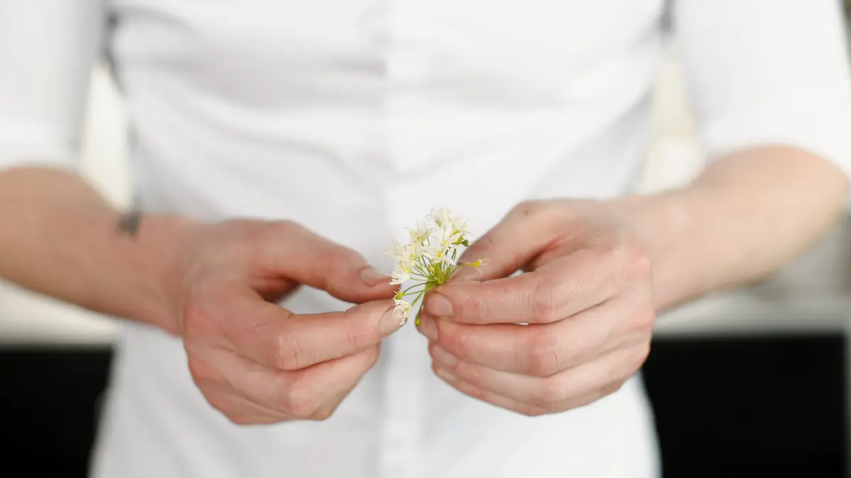creation thumb for Trout, fermented kohlrabi, bbq kohlrabi tartelette