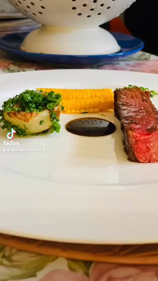 creation thumb for Club steak and Unagi sauce, onion, corn ❤️🥂🇯🇵🥩🧑‍🍳