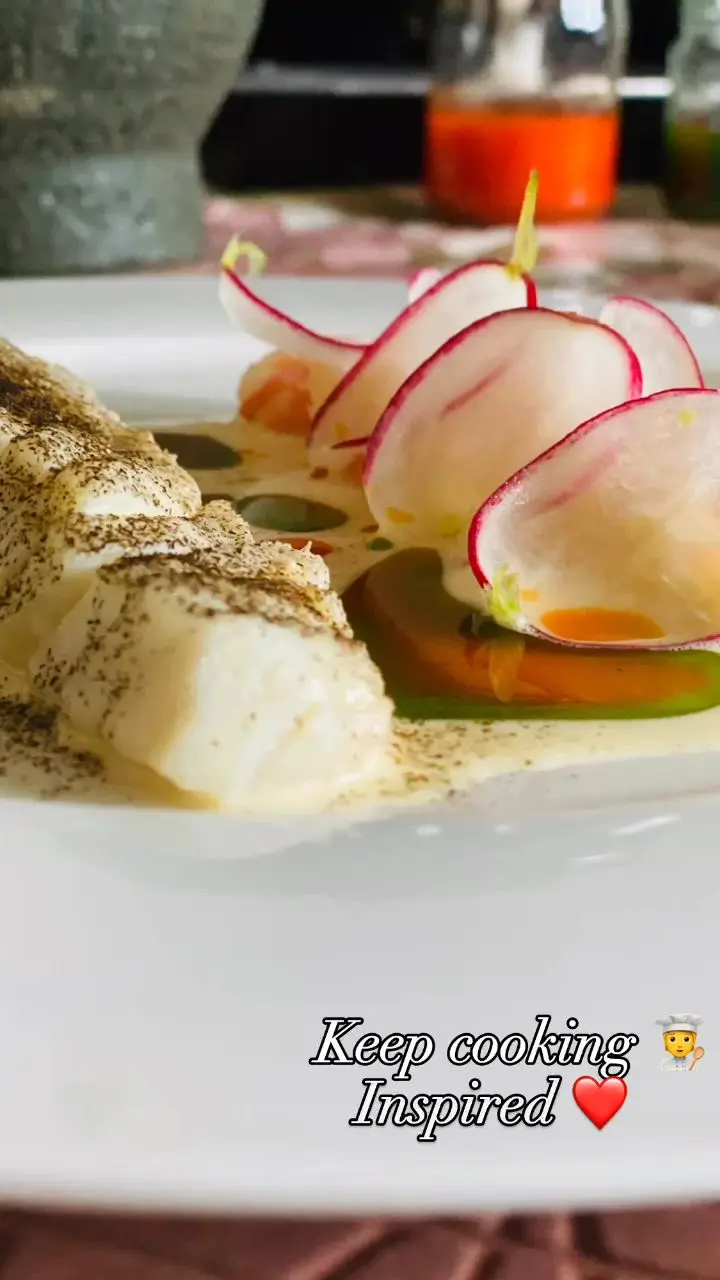 creation thumb for Halibut, Clams Seafood Sauce, Tiger Praws and more