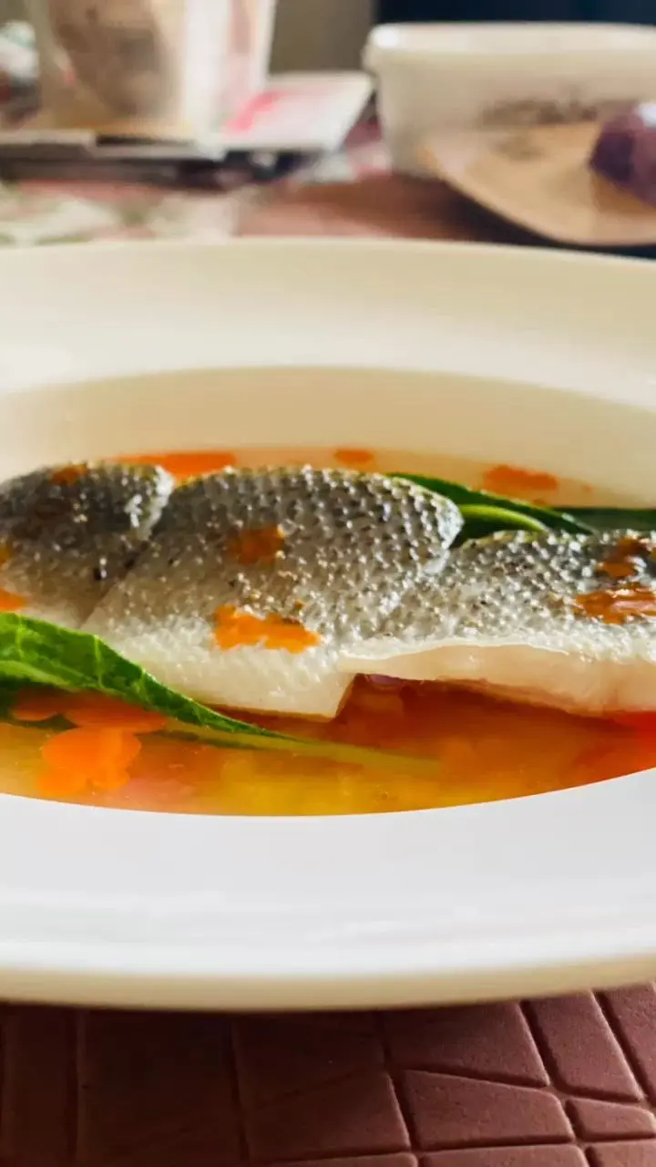 creation thumb for Seabass, tomato, ginger, radish consommé and more🥂🇵🇭🇸🇪