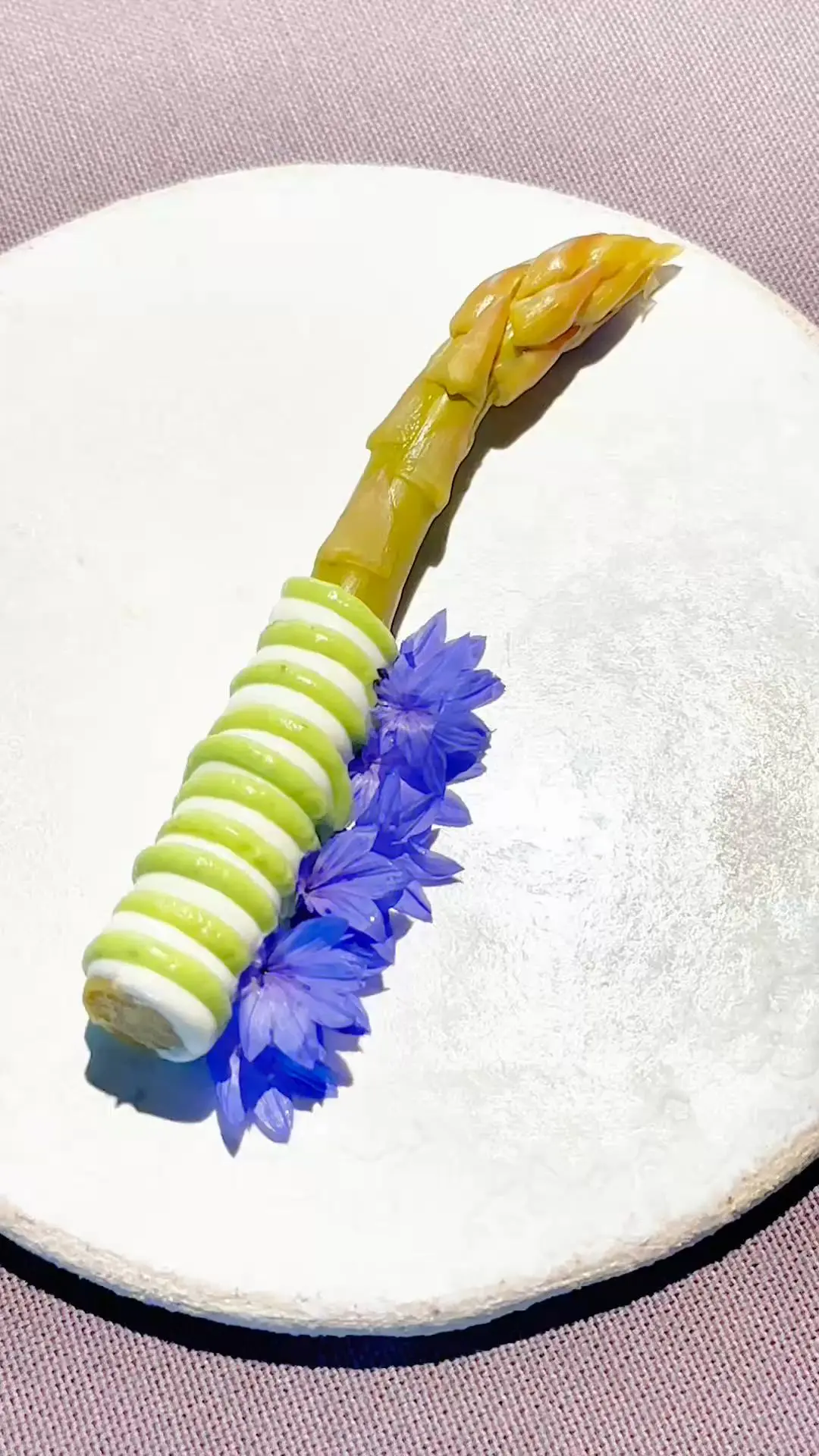 creation thumb for Pickled Green Asparagus with Sorrel Emulsion